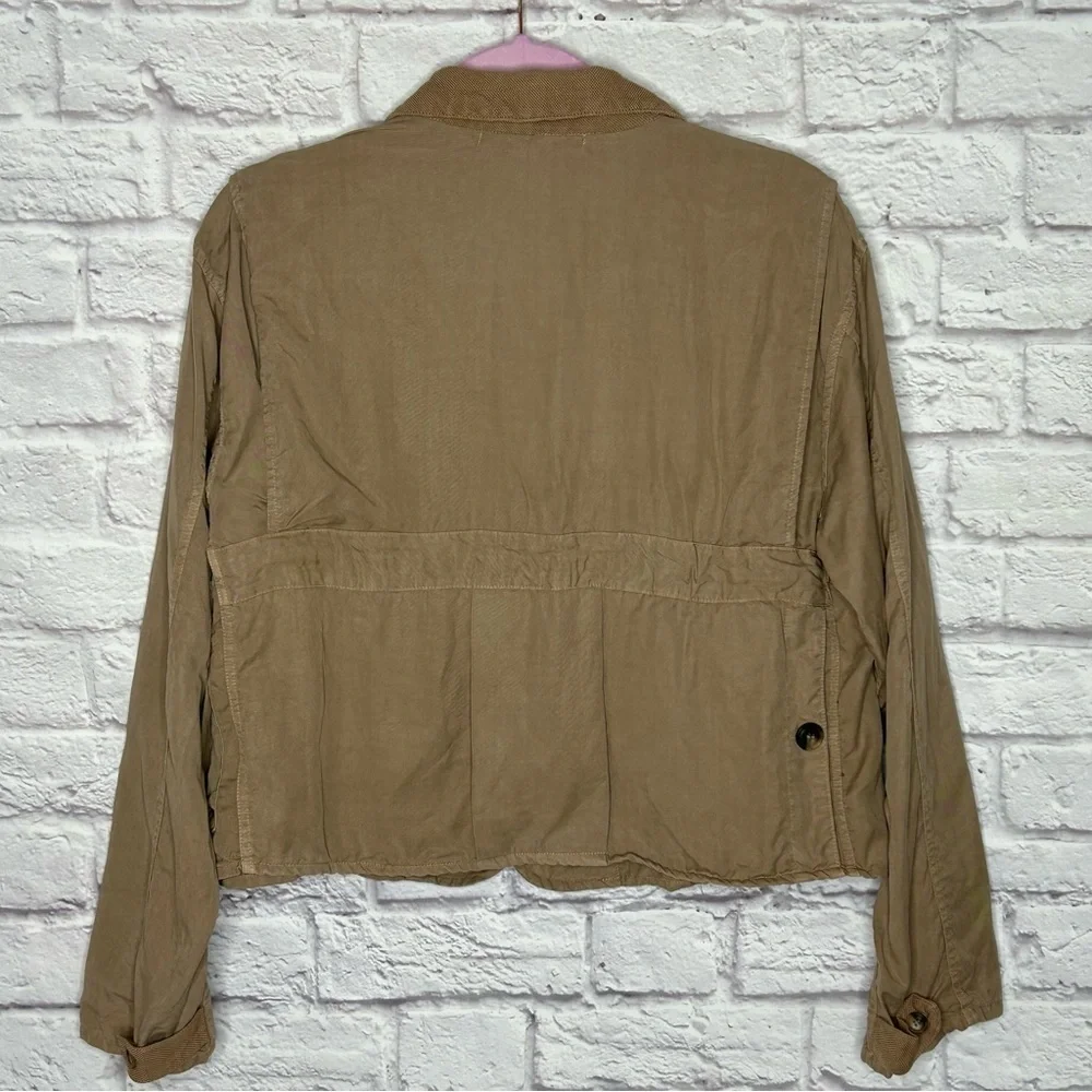 Velvet Torch Multi Pocket Utility Jacket in Khaki - Picture 4 of 14